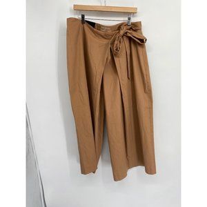 BANANA REPUBLIC WIDE LEG HIGH RISE ANKLE LEGHT 100% ORGANIC COTTON SIZE 18 FRONT
